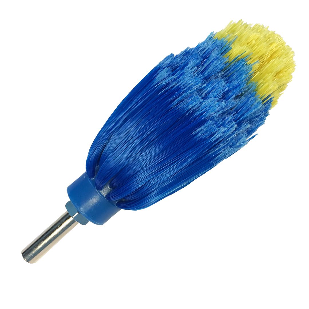 SB-001 Rim Brush — blue soft rim brush with yellow tips, packshot